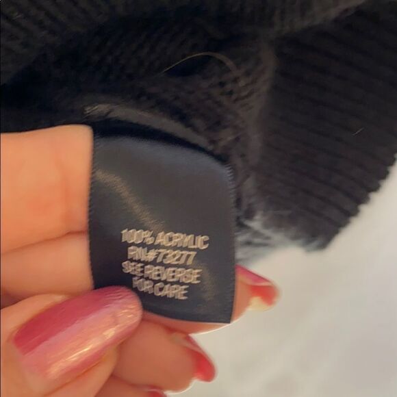 Black Sweater Pullover Cable with Zipper Neckline XXL - Picture 3 of 6